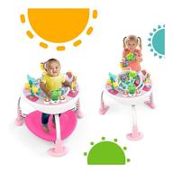 bright starts bounce bounce baby 2-in-1 activity jumper & table - playful palms logo