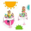 bright starts bounce bounce baby 2-in-1 activity jumper & table - playful palms logo