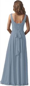 img 3 attached to YUSHENGSM Women'S V-Neck Bridesmaid Dresses Long Formal Prom Gown A-Line Chiffon Party Skirt
