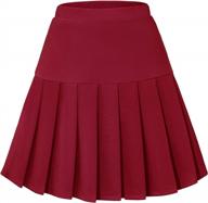 women's high waist pleated school skirt - cute tennis and skater style logo