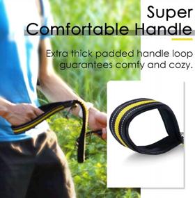 img 3 attached to Traffic Control Double Handle Dog Leash From ThinkPet - Heavy Duty Comfortable Padded Bungee Leash With Reflective Material And Car Seat Belt For No-Pull Training And Walking Medium To Large Dogs