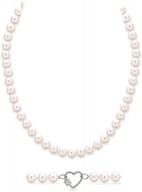stunning freshwater cultured pearl necklace with versatile clasp - perfect gift for women logo