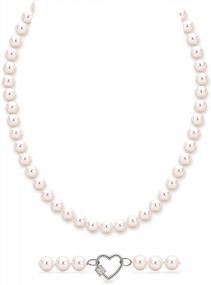 img 4 attached to Stunning Freshwater Cultured Pearl Necklace With Versatile Clasp - Perfect Gift For Women