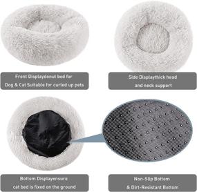 img 3 attached to BinetGo Calming Cat and Dog Bed - 20/24/32 inches - Black/Pink/Beige - Original Calming Donut Cat and Dog Bed in Shag Fur - Machine Washable - Anti Slip Waterproof Bottom