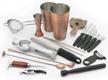 antique copper 19-piece deluxe cocktail set (m37102acp) by barfly - perfect for bartenders and home mixologists logo