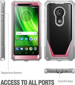 img 2 attached to Чехол для Moto G6 Play/Forge: Guardian [устойчивый к царапинам] прочный прозрачный гибридный бампер по всему телу со встроенной защитой экрана - розовый