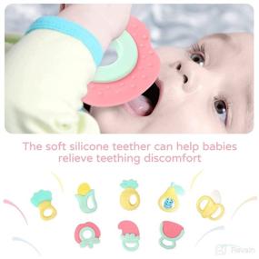 img 1 attached to 👶 Aumuko 8PCS Baby Rattles Toys for 0-12 Month Boys Girls, Early Developmental Sensory Toys for Babies, Gift Set with Infant Teether Shakers and Grab Toys