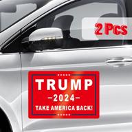 trump magnet sticker 2024, 2 pack - save america again bumper car stickers for 47th presidential election day celebration parades event - qsum logo