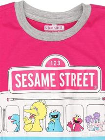 img 2 attached to 👧 Sesame Street Elmo and Friends Girls' Pink/Grey Long Sleeve Graphic Tee Shirt