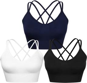 img 4 attached to 👗 WANAYOU Longline Strappy Sports Wirefree Women's Clothing & Lingerie: Comfortable and Cozy Sleep & Lounge Collection