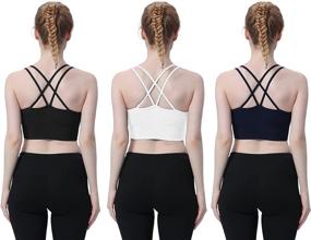 img 3 attached to 👗 WANAYOU Longline Strappy Sports Wirefree Women's Clothing & Lingerie: Comfortable and Cozy Sleep & Lounge Collection
