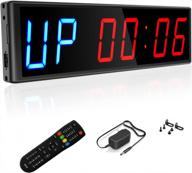 btbsign led fitness gym timer with remote - 3'' countdown/stopwatch in blue and red (2 blue, 4 red) for interval training logo