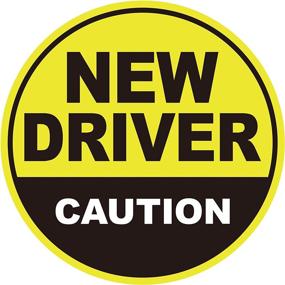 img 4 attached to 🚗 GEEKBEAR New Driver Magnet for Car - Yellow/Black - Student Driver Magnet - New Driver Bumper Safety Sign - Rookie Novice Driver Magnet and Decals - Be Patient Vehicle Sticker (1 Pack) - Enhanced SEO