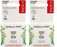 radius vanilla mint dental floss 55 yards vegan & non-toxic oral care boost & designed to help fight plaque - pack of 2 logo