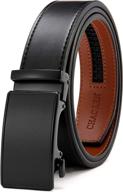 ratchet genuine leather easier adjustable men's accessories : belts logo