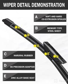 img 3 attached to 🚗 Original Equipment Windshield Wiper Blades Set - Bayonet Arms 18"/19" (Set of 2) for Mini Cooper R55 R56 R57 2013-2015 - Not Compatible with J-Hook