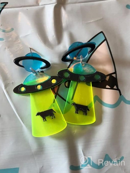 img 1 attached to 💫 Stylish and Lightweight KaFu Spaceship Acrylic Earrings: The Perfect Girls' Jewelry review by Nicholas Suave