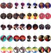 20pairs african wooden earrings for women round wood painted drop ethnic style logo