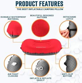 img 2 attached to Alpcour Camping Pillow – Large, Inflatable, Ultralight Sleeping Pillow With Easy Blow Up Design, Soft Waterproof Exterior Cover And Compact Carry Case For Hiking, Backpacking, Airplane Travel & More