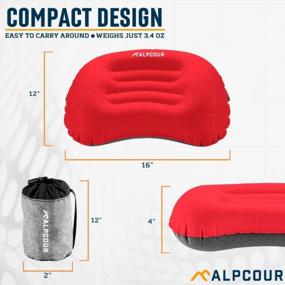 img 3 attached to Alpcour Camping Pillow – Large, Inflatable, Ultralight Sleeping Pillow With Easy Blow Up Design, Soft Waterproof Exterior Cover And Compact Carry Case For Hiking, Backpacking, Airplane Travel & More