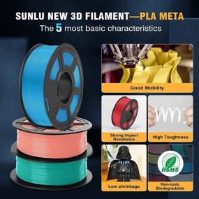 img 3 attached to SUNLU 3D Printer Filament PLA Meta 1.75Mm, 100% Neatly Wound 2.2Lbs Spool For Most FDM Printers, High Speed Printing With Dimensional Accuracy +/- 0.02 Mm - Red