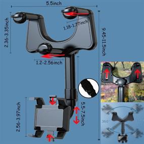 img 3 attached to Smartphones Car Electronics & Accessories: Retractable 360° Rotatable Multifunctional Adjustable