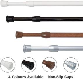 img 3 attached to KXLife Oak Tension Rod Set - Includes 6 Cupboard Bars With Adjustable Length (22-35 Inches) For Curtains And More