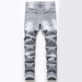 img 3 attached to Be Fashionable And Edgy With LZLER Mens Ripped Jeans - Perfect For A Distressed And Destroyed Look