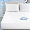 elegear cooling mattress cover for hot sleepers, waterproof cooling mattress protector arc-chill cooling mattress cover hypoallergenic waterproof mattress cover queen size deep pocket fit up to 18 logo
