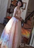 img 1 attached to Elegant Off-Shoulder Prom Dress With Lace Appliques: A Perfect Quinceanera Or Formal Evening Gown review by Tim Nicholas