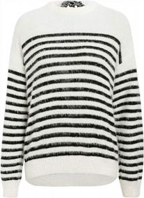 img 2 attached to Stay Chic And Comfy With Miessial'S Women'S Striped Long-Sleeve Sweater