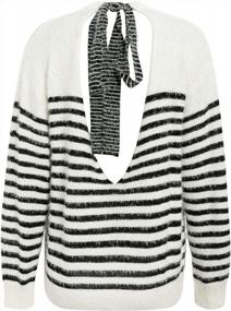 img 1 attached to Stay Chic And Comfy With Miessial'S Women'S Striped Long-Sleeve Sweater