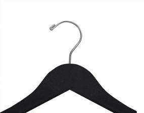 img 3 attached to NAHANCO 8217CHNOBARHU 17” Wooden Top Hanger, Flat With Notches, Chrome Hook, Black (Pack Of 25)