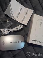 img 1 attached to Uiosmuph G16 Rechargeable LED Wireless Mouse - 2.4G Portable Optical Computer Mouse For Laptop, PC, Desktop & MacBook (Starry Silver) review by Ryan Whatley