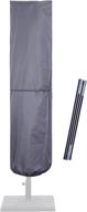 крышка зонтика патио 7-11 футов со стержнем, 600d защитная водонепроницаемая молния серого цвета - двухсторонняя 15 футов логотип