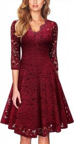 img 4 attached to Chic And Sassy: MISSMAY Women'S Vintage Lace Bridesmaid Party Dress With Floral Accents