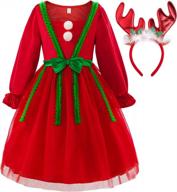 relibeauty toddler christmas dresses for girls with elk hair band, little girl outfit logo