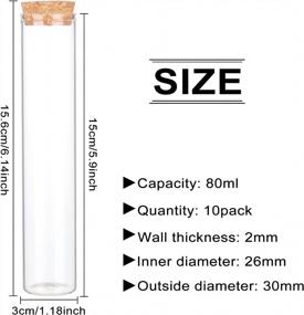 img 3 attached to Pack Of 10 80Ml Clear Glass Test Tubes With Cork Stopper - Ideal For Laboratory Experiments, Party Favors, Storing Candy, Spices And Beads