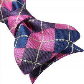 img 1 attached to Check Plaid Bow Tie And Handkerchief Set For Men'S Formal Attire And Weddings