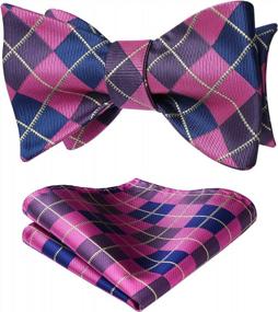 img 4 attached to Check Plaid Bow Tie And Handkerchief Set For Men'S Formal Attire And Weddings