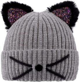 img 4 attached to ACTLATI Winter Knitted Beanie Colorful Girls' Accessories : Cold Weather