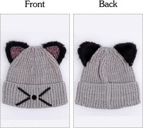 img 1 attached to ACTLATI Winter Knitted Beanie Colorful Girls' Accessories : Cold Weather