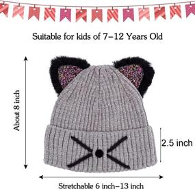 img 3 attached to ACTLATI Winter Knitted Beanie Colorful Girls' Accessories : Cold Weather