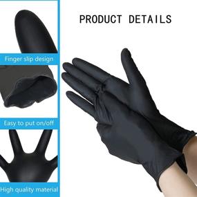 img 3 attached to 🧤 100 Pcs Medium Black Disposable Gloves: Protective and Convenient Hand Coverings