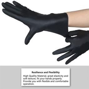 img 2 attached to 🧤 100 Pcs Medium Black Disposable Gloves: Protective and Convenient Hand Coverings