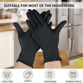 img 1 attached to 🧤 100 Pcs Medium Black Disposable Gloves: Protective and Convenient Hand Coverings
