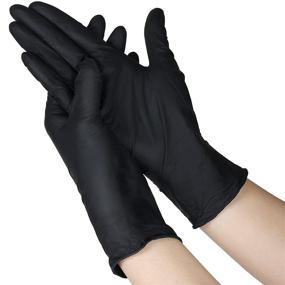 img 4 attached to 🧤 100 Pcs Medium Black Disposable Gloves: Protective and Convenient Hand Coverings