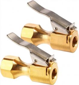 img 4 attached to 2Pcs 1/4" Air Chucks For Tires Heavy Duty Closed Open Flow Straight Lock On Tyre Chuck Clip For Inflator Pressure Gauge Air Pump Compressor Accessories (Open)