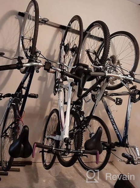 img 1 attached to StoreYourBoard Bike Storage Rack, Holds 5 Bicycles, Home And Garage Organizer, Adjustable Wall Hanger Mount review by Sidewinders Rains