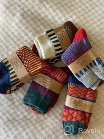 img 5 attached to 5 Pairs Of Vintage Soft Wool Socks - Thick Knit Cozy Winter Socks For Women Gifts
